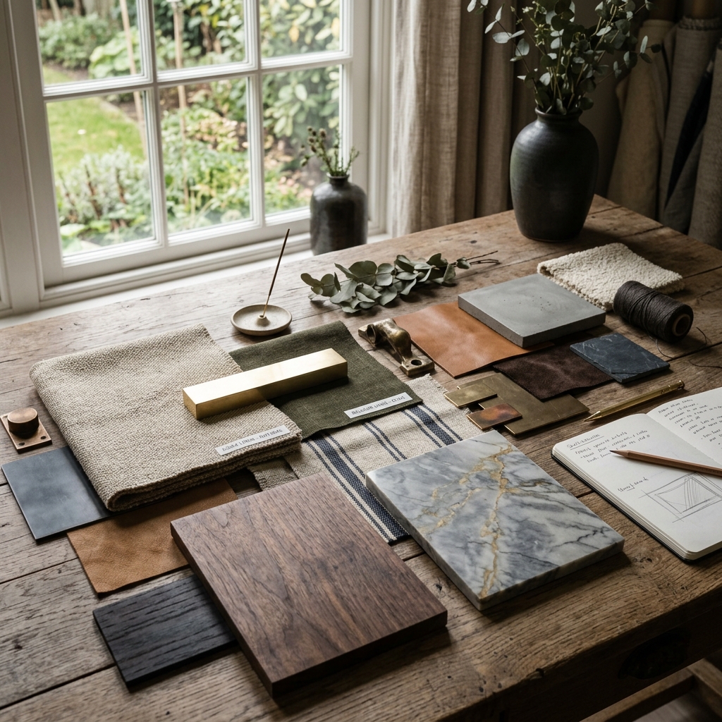 Materials and finishes selected by MIH Interiors